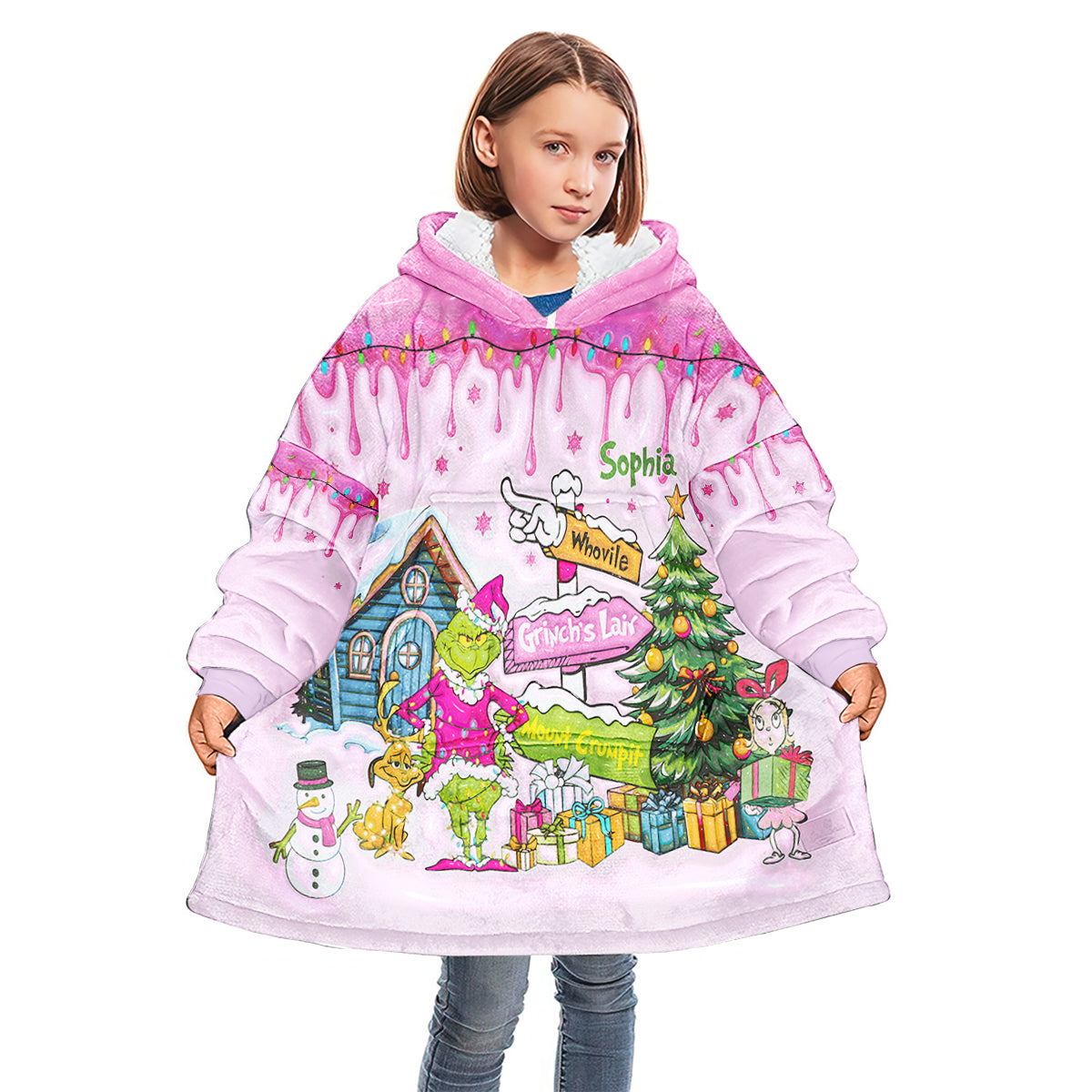 Welcome To Wholeville - Personalized Stole Christmas Blanket Hoodie
