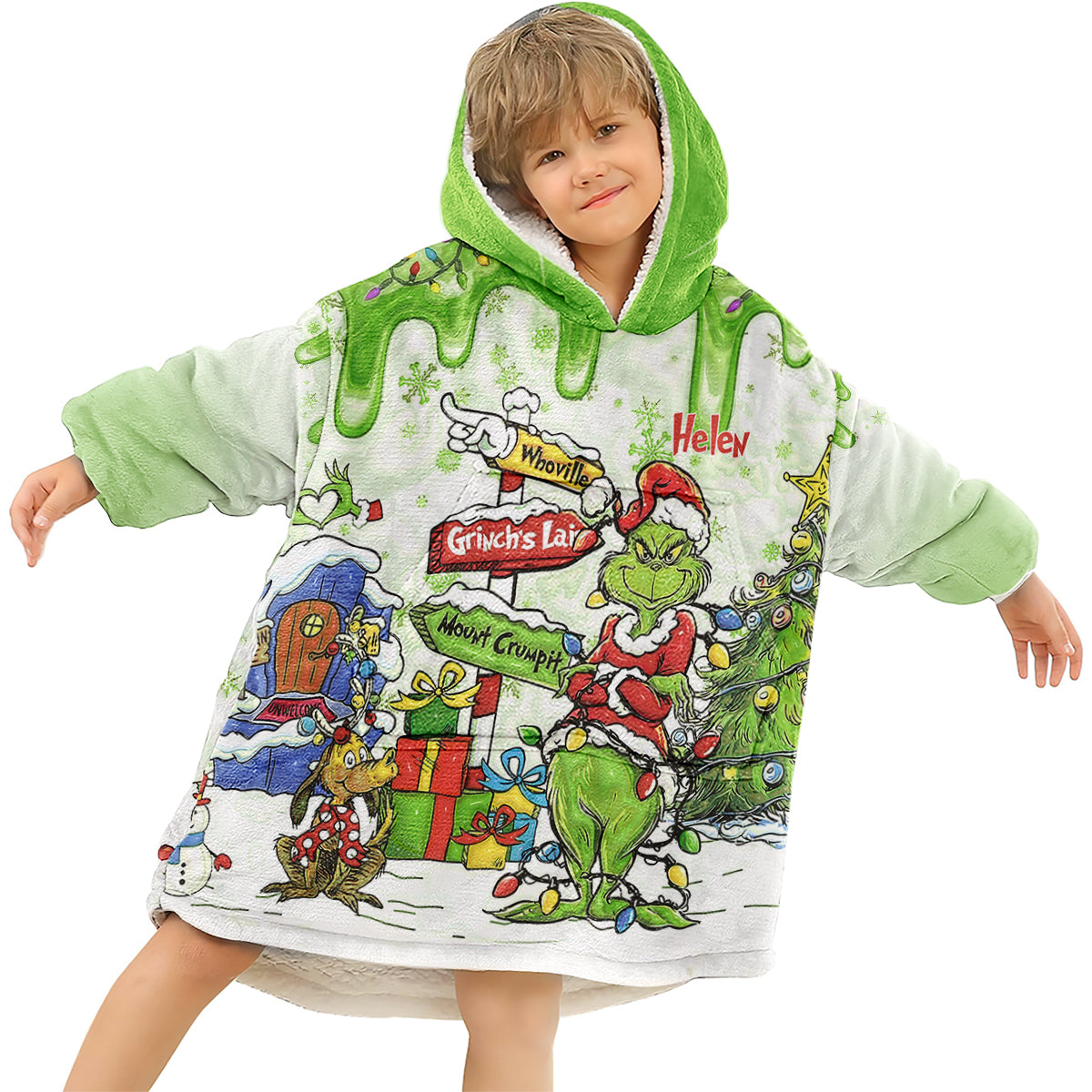 Welcome To Wholeville - Personalized Stole Christmas Blanket Hoodie