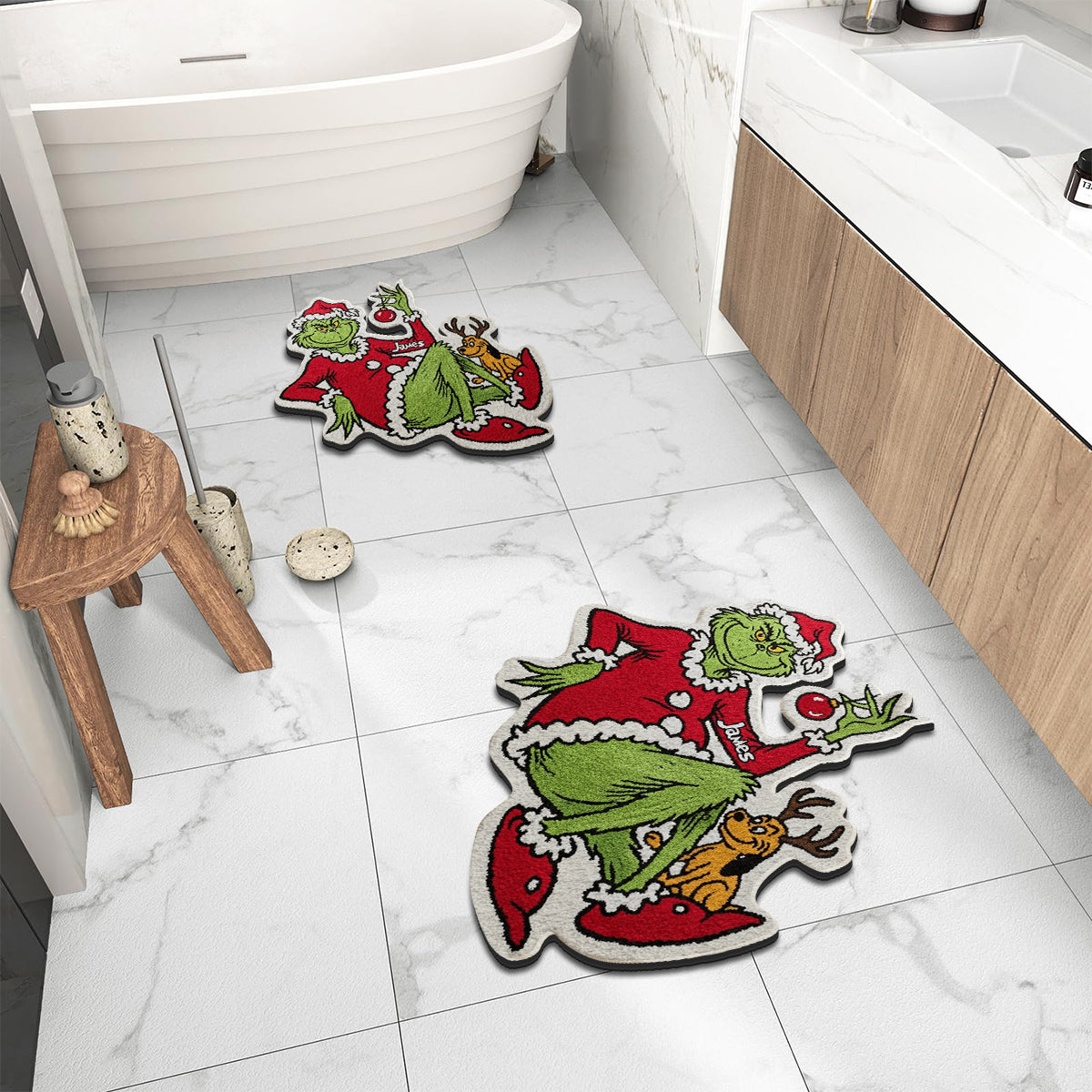 Merry Christmas - Personalized Stole Christmas Non-Slip Tufted Rug