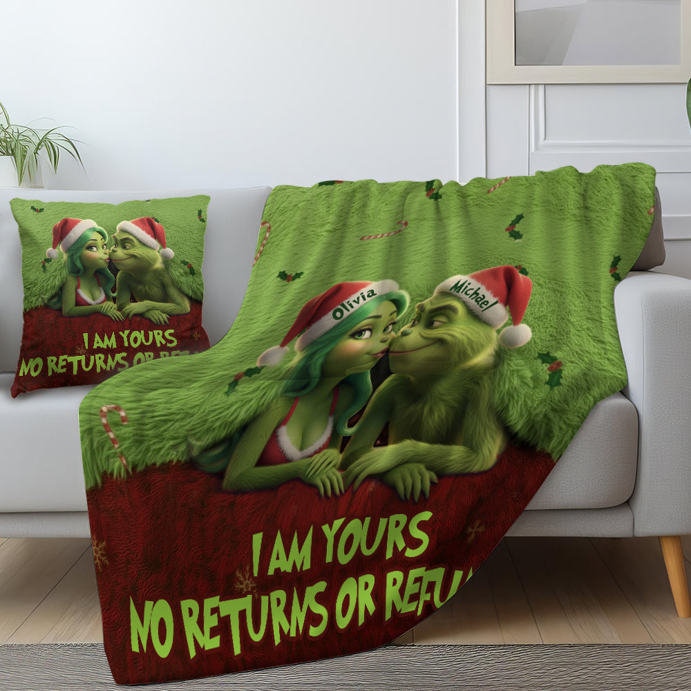 Je suis à toi - Ensemble couverture, étole et coussin décoratif de Noël personnalisés