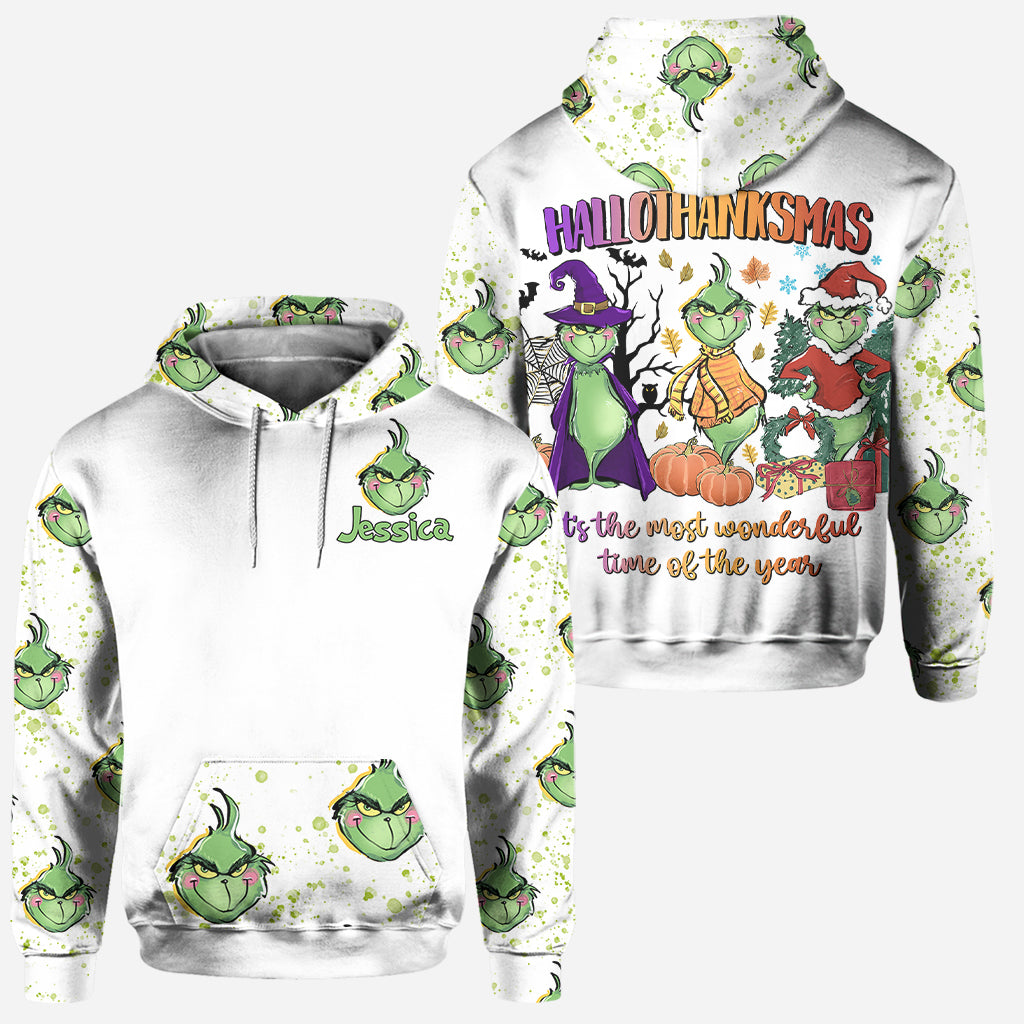 Happy Hallothanksmas - Personalized Stole Christmas Hoodie and Leggings