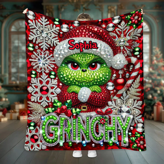 Merry Grinchmas - Personalized Stole Christmas Blanket