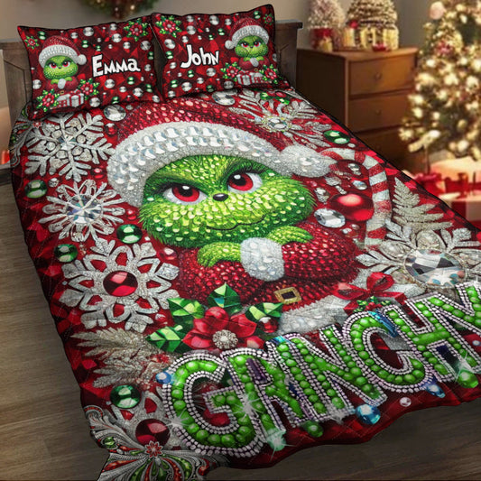 Merry Grinchmas - Personalized Stole Christmas Quilt Set