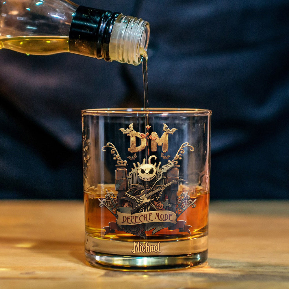 Verre à whisky personnalisé Jack Skellington Depeche Mode - Roi du Rock and Roll
