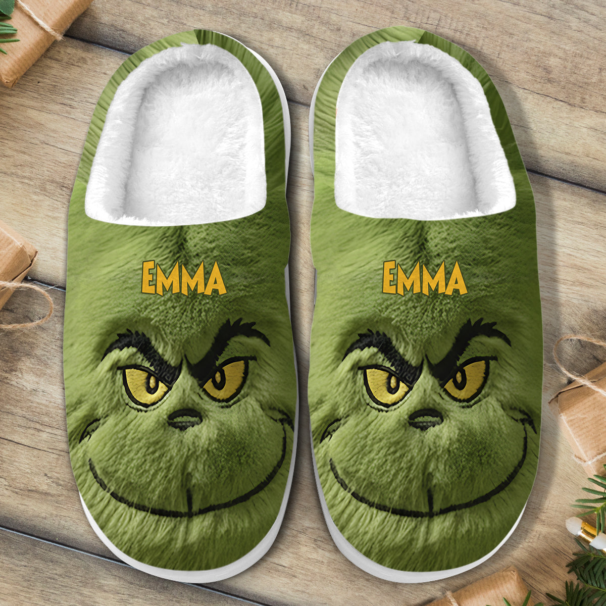 Green Monster - Étole personnalisée - Pantoufles de Noël