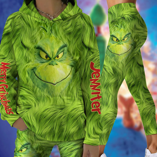 Merry Grinchmas - Personalized Stole Christmas Hoodie and Leggings
