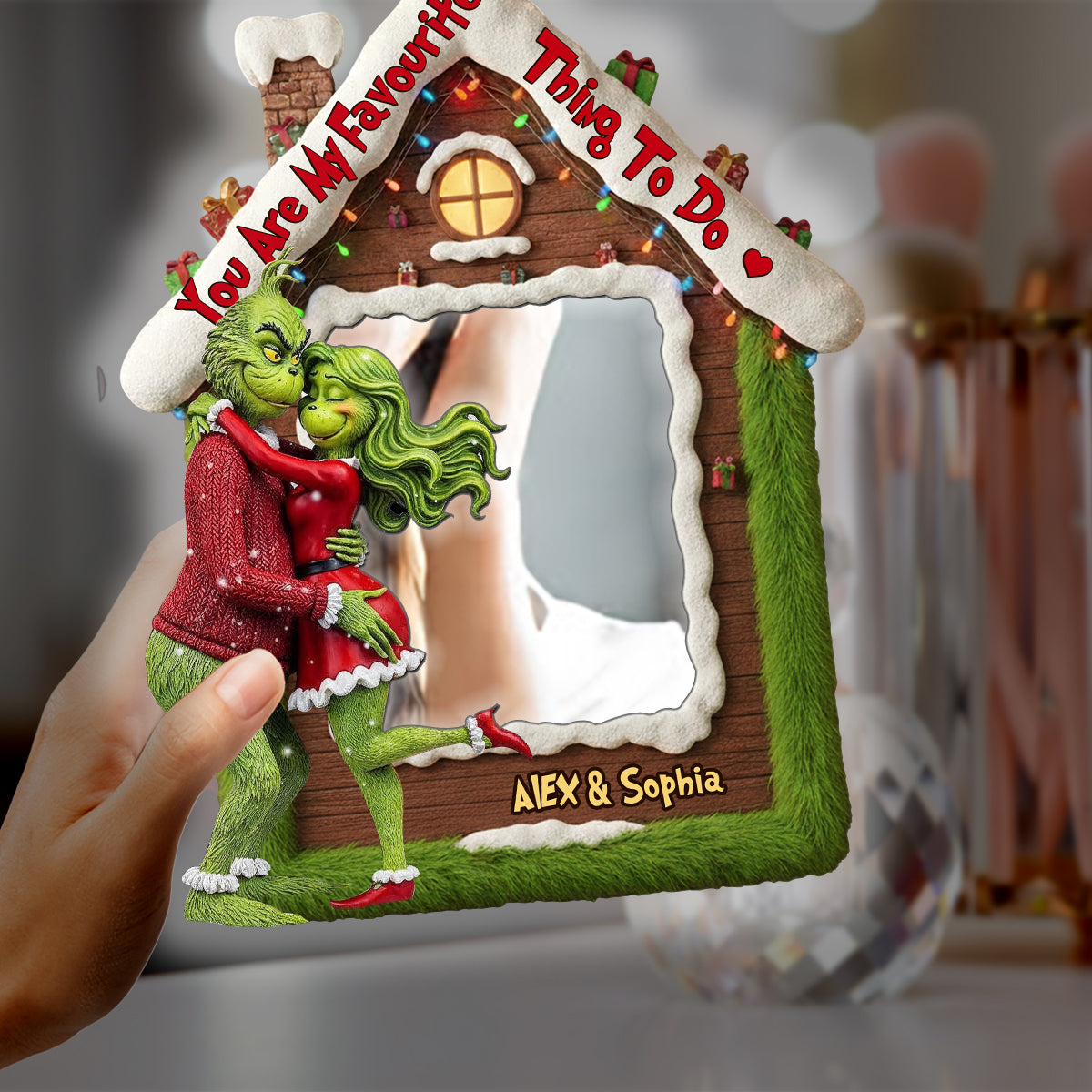 Tu as volé mon cœur - Miroir mural de Noël personnalisé avec lumière LED