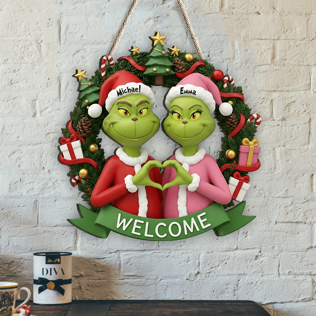 Merry Grinchmas - Personalized Stole Christmas Custom Shaped Wood Sign