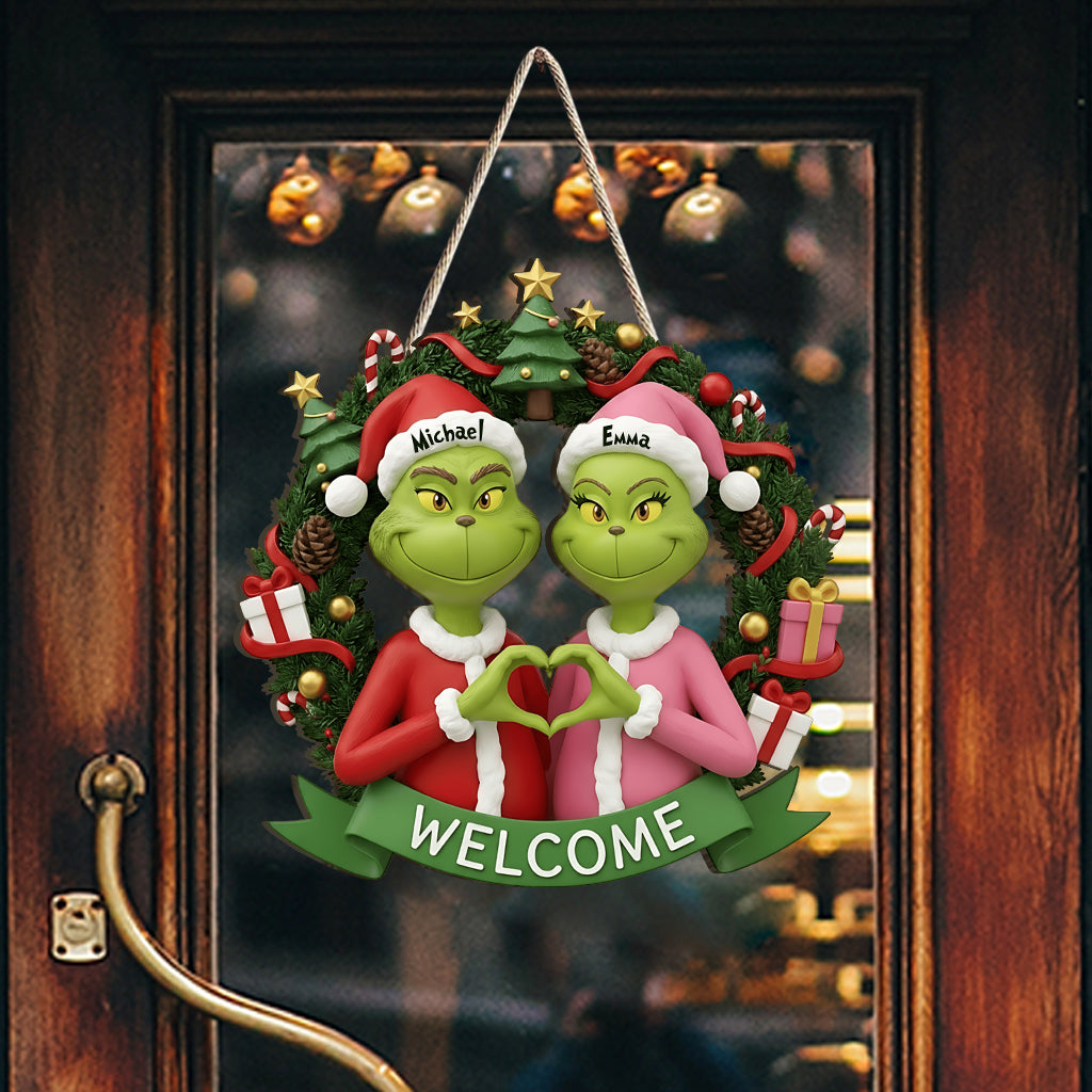Merry Grinchmas - Personalized Stole Christmas Custom Shaped Wood Sign