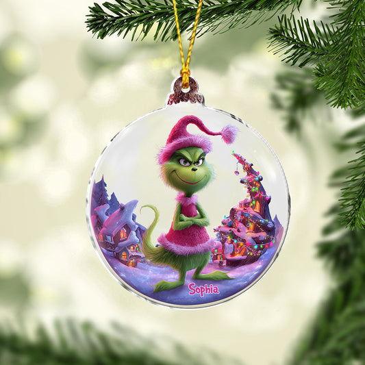 Grinchmas rose - Étole de Noël personnalisée