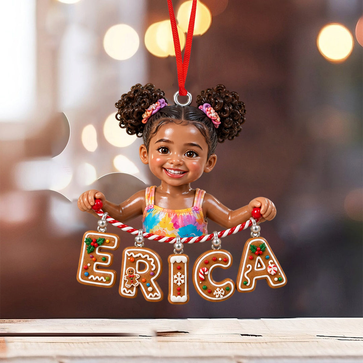 Test Holding Name Letter Gift For Kids - Personalized Kid Ornament With Charm