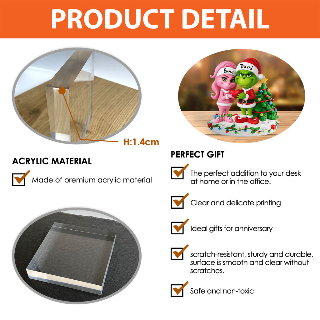 Joyeux Grinchmas - Étole de Noël personnalisée - Plaque acrylique sur mesure