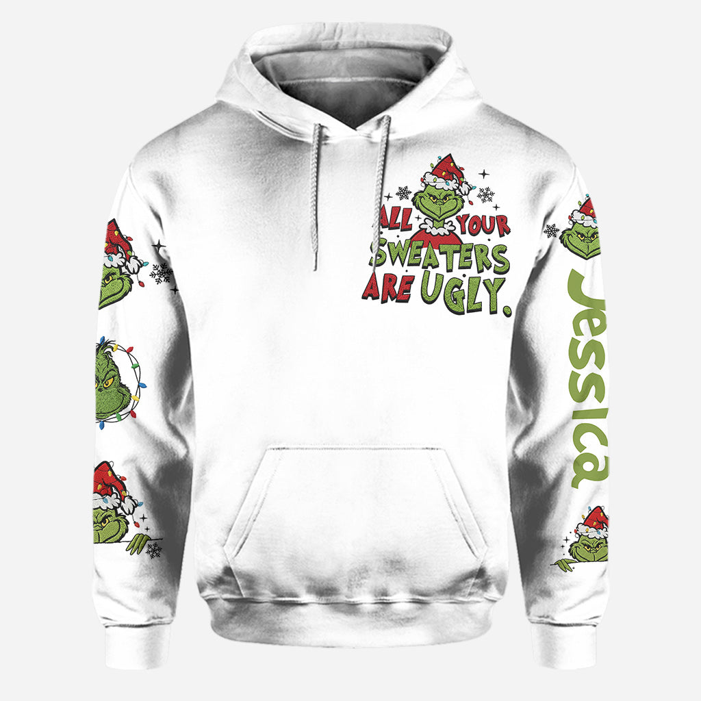 Ton pull est moche aussi - Sweat à capuche et legging personnalisés « Étole de Noël »