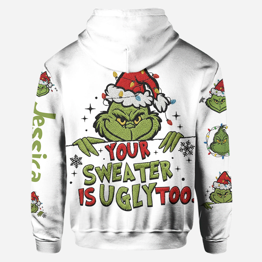 Ton pull est moche aussi - Sweat à capuche et legging personnalisés « Étole de Noël »