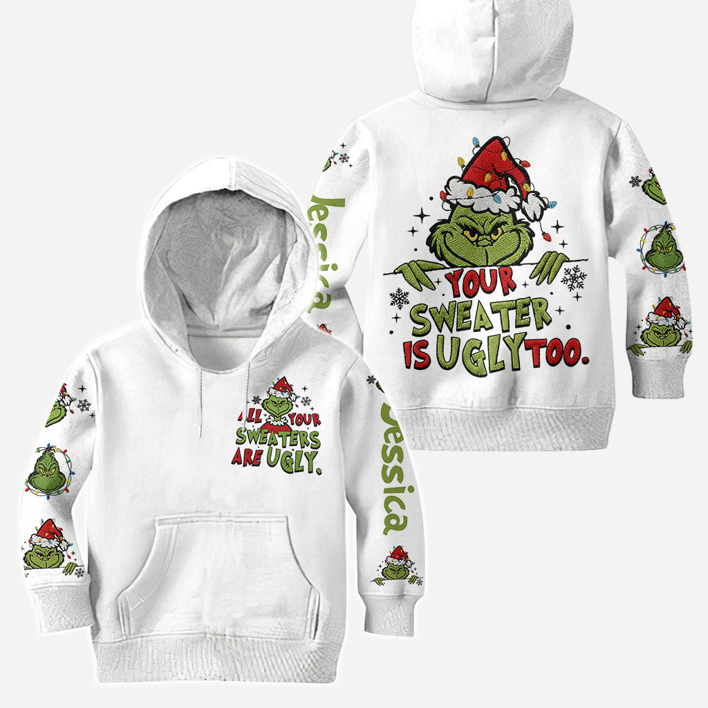 Ton pull est moche aussi - Sweat à capuche et legging personnalisés « Étole de Noël »