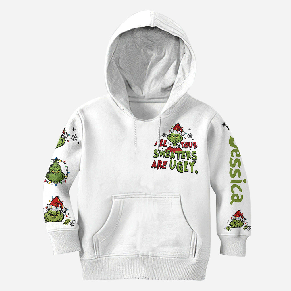 Ton pull est moche aussi - Sweat à capuche et legging personnalisés « Étole de Noël »