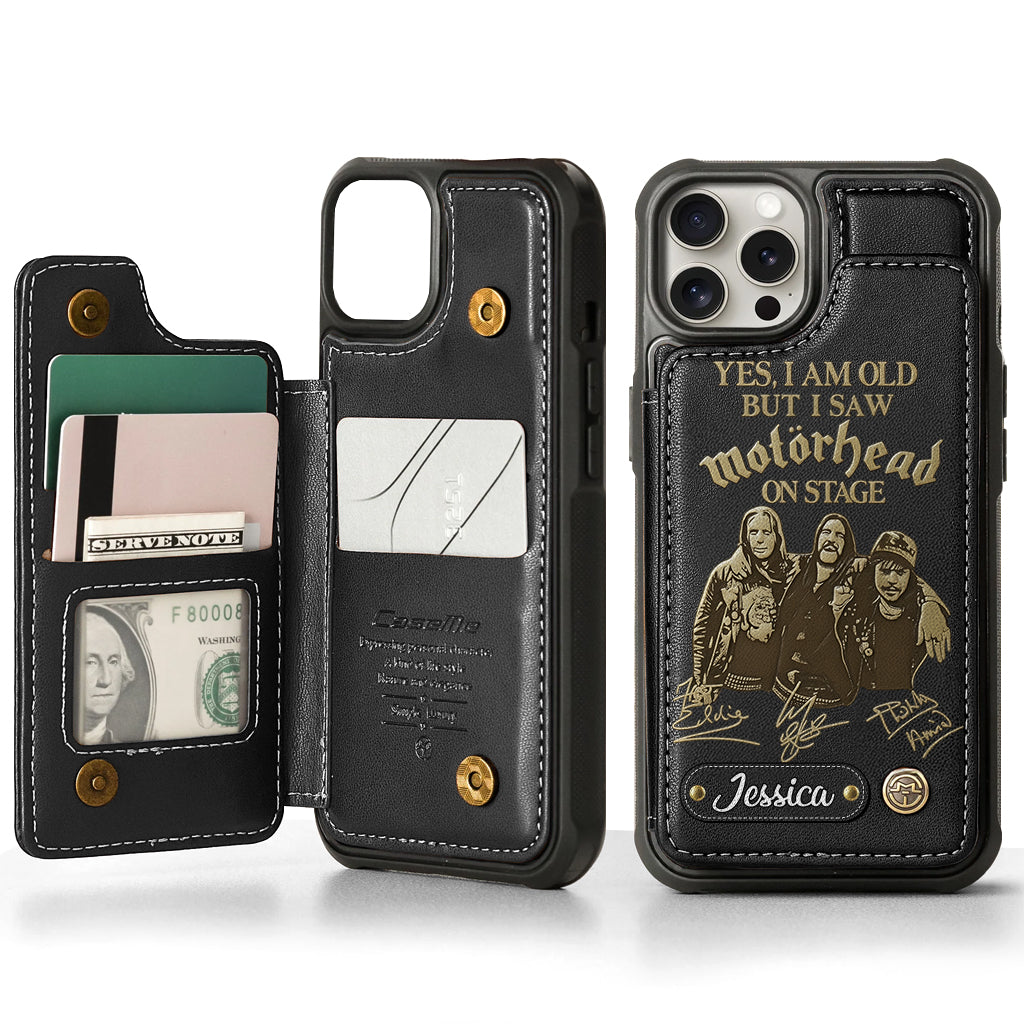 Motorhead sur scène - Étui portefeuille personnalisé pour téléphone portable avec groupe de musique Motorhead