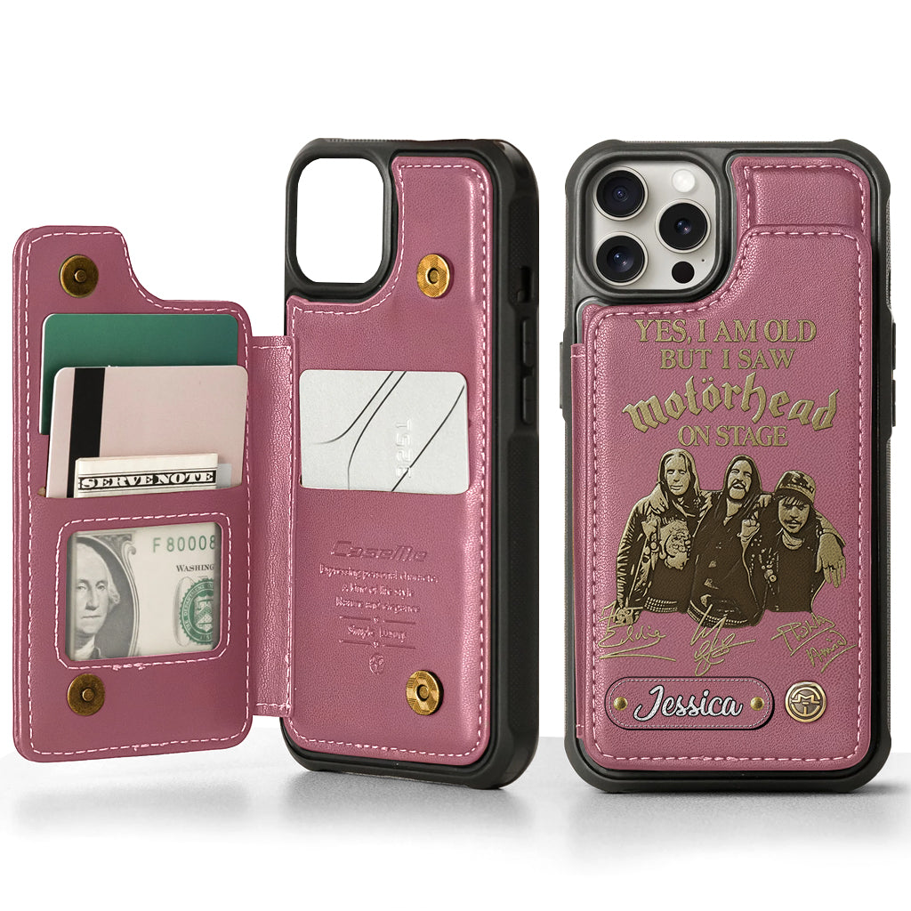 Motorhead sur scène - Étui portefeuille personnalisé pour téléphone portable avec groupe de musique Motorhead