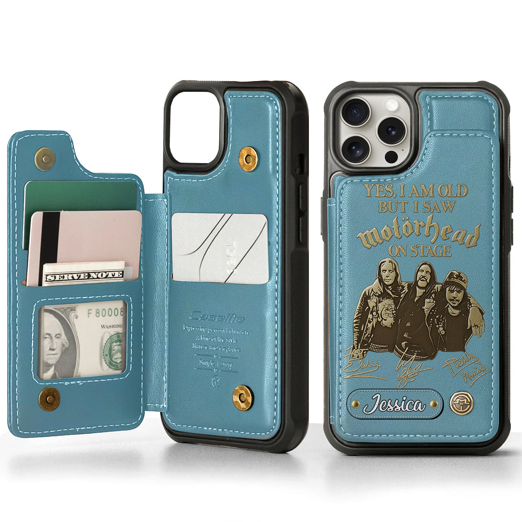 Motorhead sur scène - Étui portefeuille personnalisé pour téléphone portable avec groupe de musique Motorhead