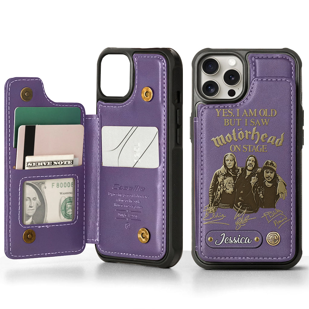 Motorhead sur scène - Étui portefeuille personnalisé pour téléphone portable avec groupe de musique Motorhead