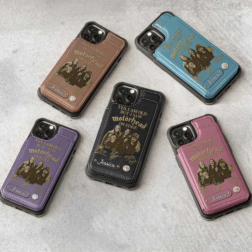 Motorhead sur scène - Étui portefeuille personnalisé pour téléphone portable avec groupe de musique Motorhead