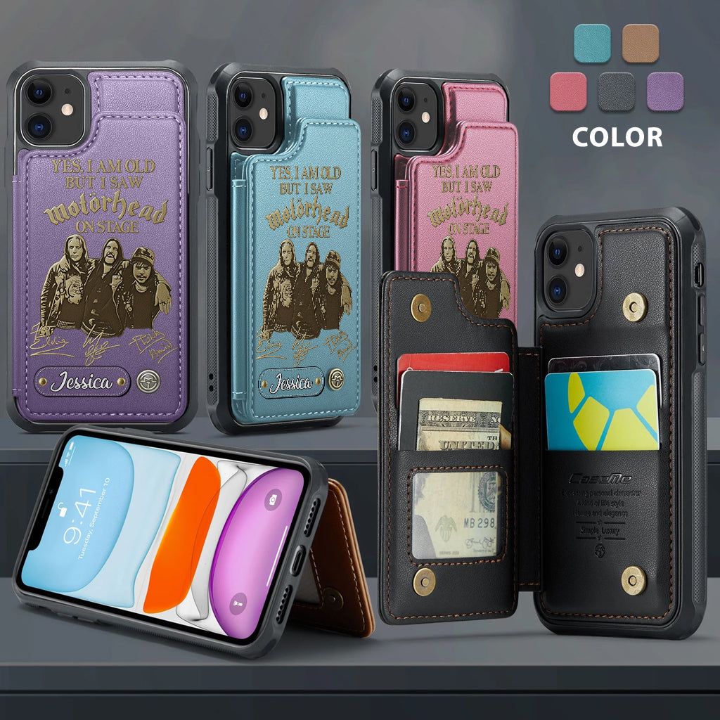 Motorhead sur scène - Étui portefeuille personnalisé pour téléphone portable avec groupe de musique Motorhead