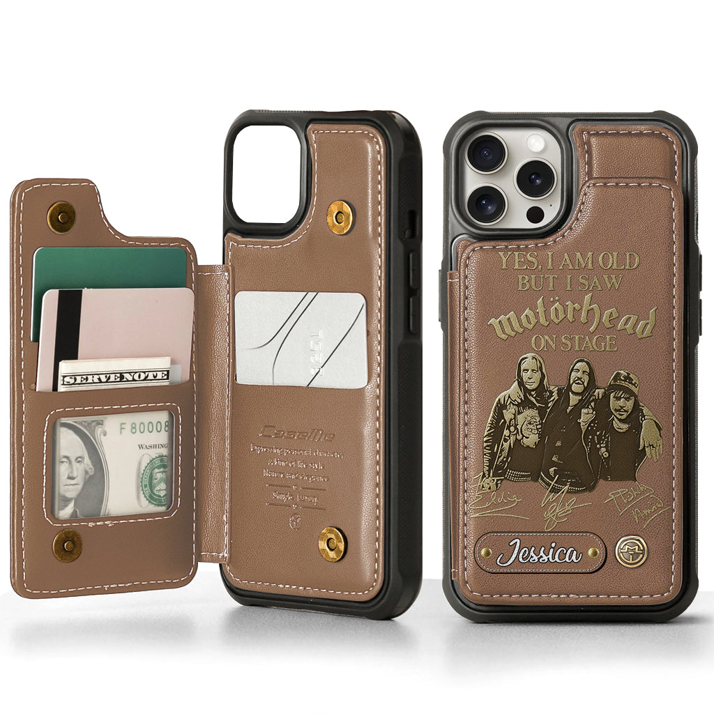Motorhead sur scène - Étui portefeuille personnalisé pour téléphone portable avec groupe de musique Motorhead