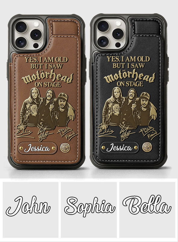 Motorhead sur scène - Étui portefeuille personnalisé pour téléphone portable avec groupe de musique Motorhead