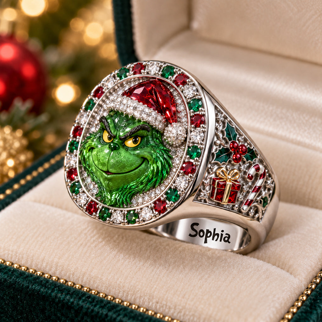 Merry Grinchmas - Personalized Stole Christmas Signet Ring