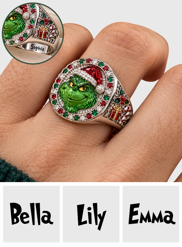 Merry Grinchmas - Personalized Stole Christmas Signet Ring