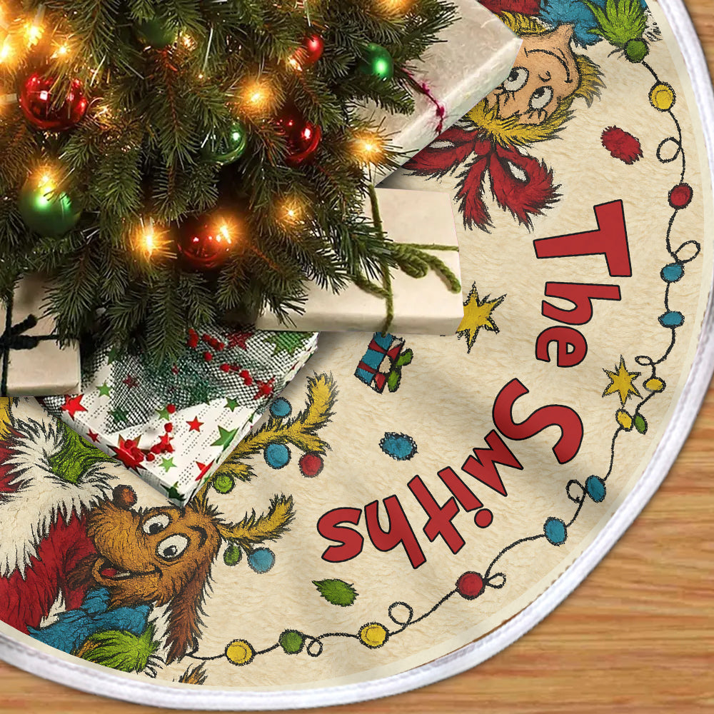 Merry Grinchmas - Personalized Stole Christmas Tree Skirt