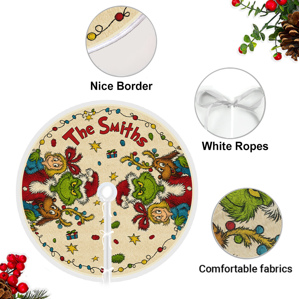 Merry Grinchmas - Personalized Stole Christmas Tree Skirt