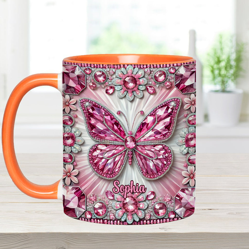 Beautiful Creatures - Personalized Butterfly Accent Mug