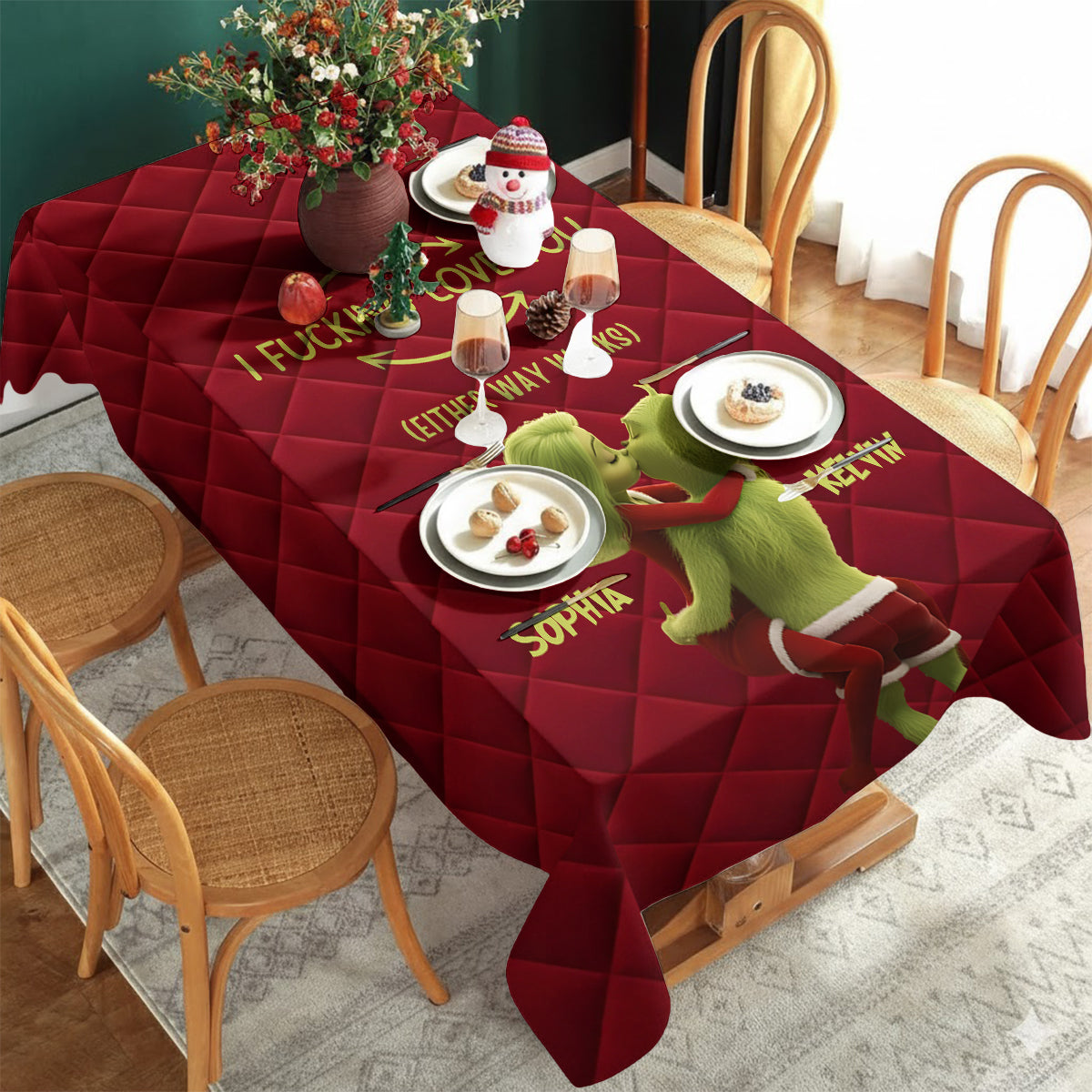 I Love You - Personalized Stole Christmas Table Cloth Cover