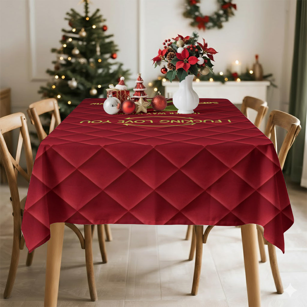I Love You - Personalized Stole Christmas Table Cloth Cover