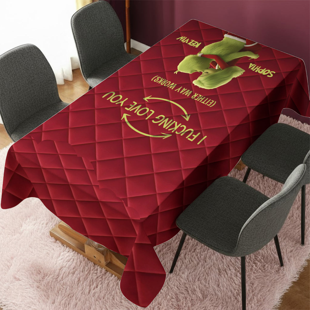 I Love You - Personalized Stole Christmas Table Cloth Cover