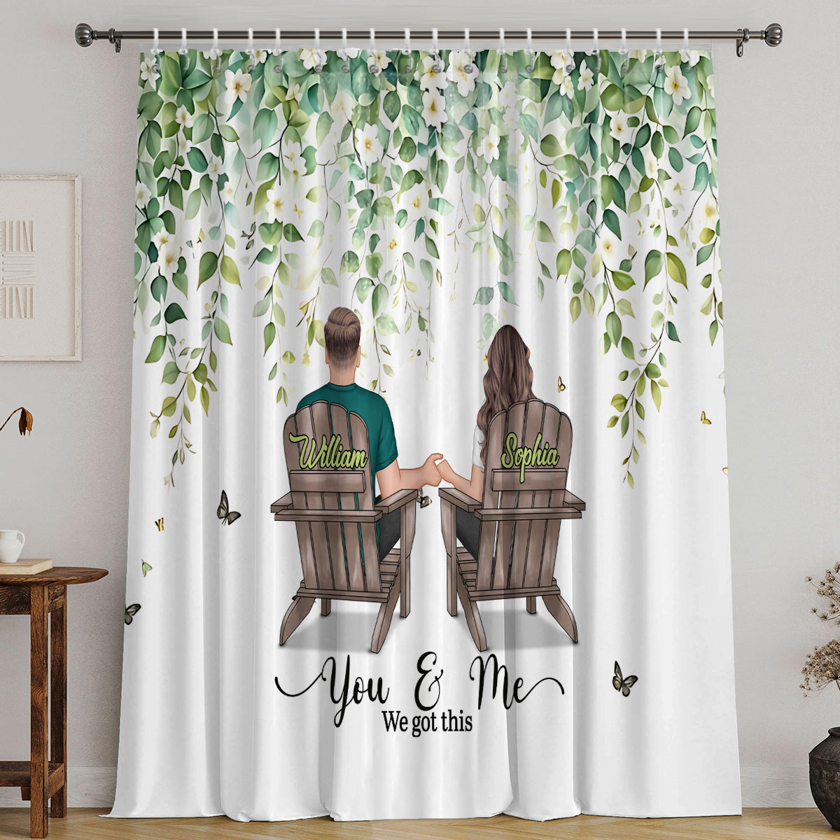 Toi et moi, on gère ! - Ensemble de rideaux occultants personnalisés pour couples