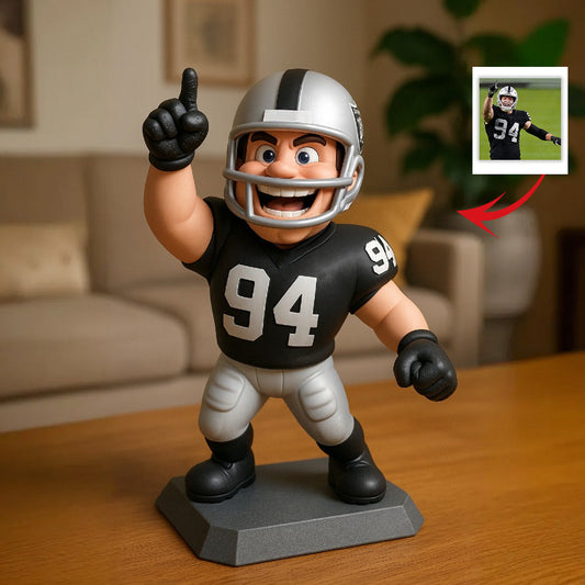 Cadeau humoristique, style mascotte exagérée et cartoon - Plaque acrylique personnalisée en forme de ballon de football américain