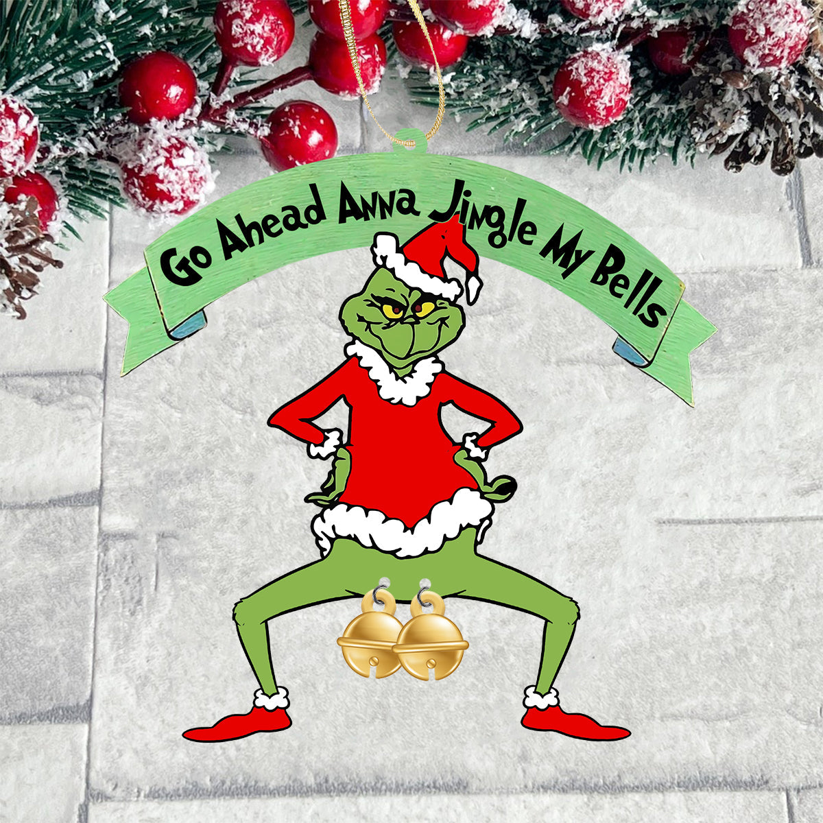Jingle My Bells - Personalized Stole Christmas Ornament With Charm