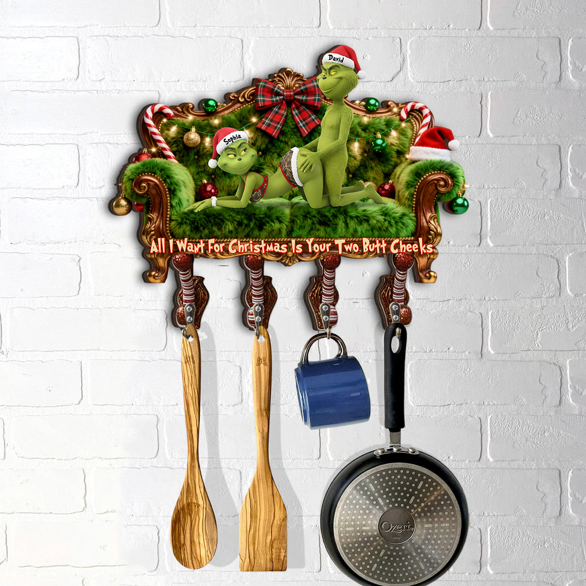 Je t'aime - Étole de Noël personnalisée avec support suspendu sur mesure
