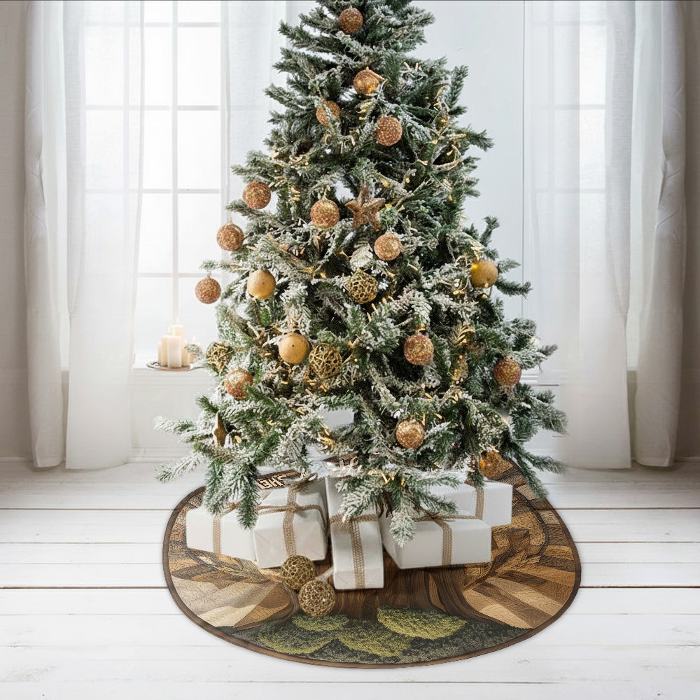Jingle Bell & Shotgun Shells - Personalized Stole Christmas Shaped Tree Skirt