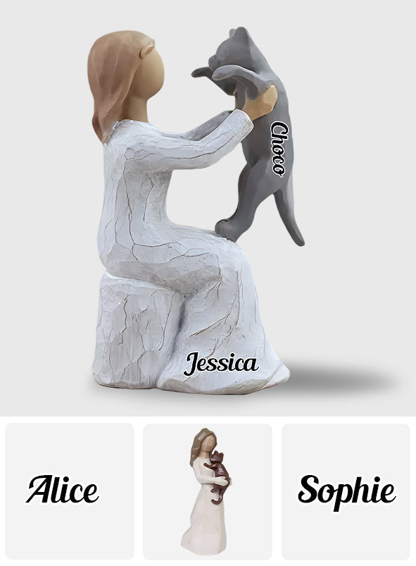 Maman Chat - Plaque acrylique personnalisée en forme de chat