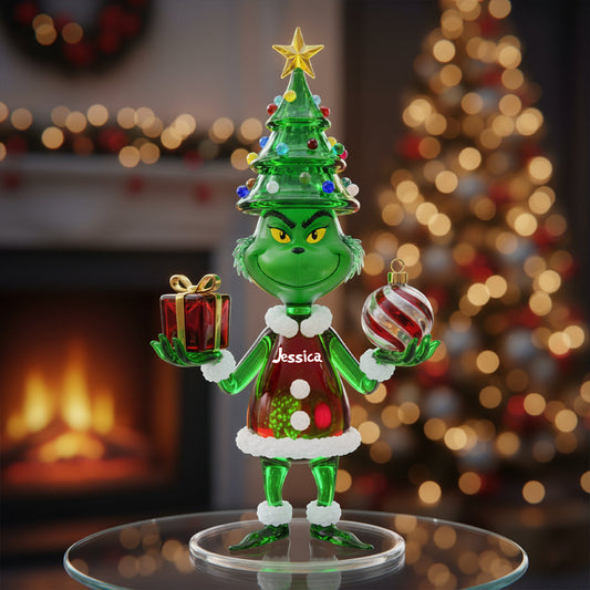 Green Monster Any Name - Personalized Stole Christmas Custom Shaped Acrylic Plaque