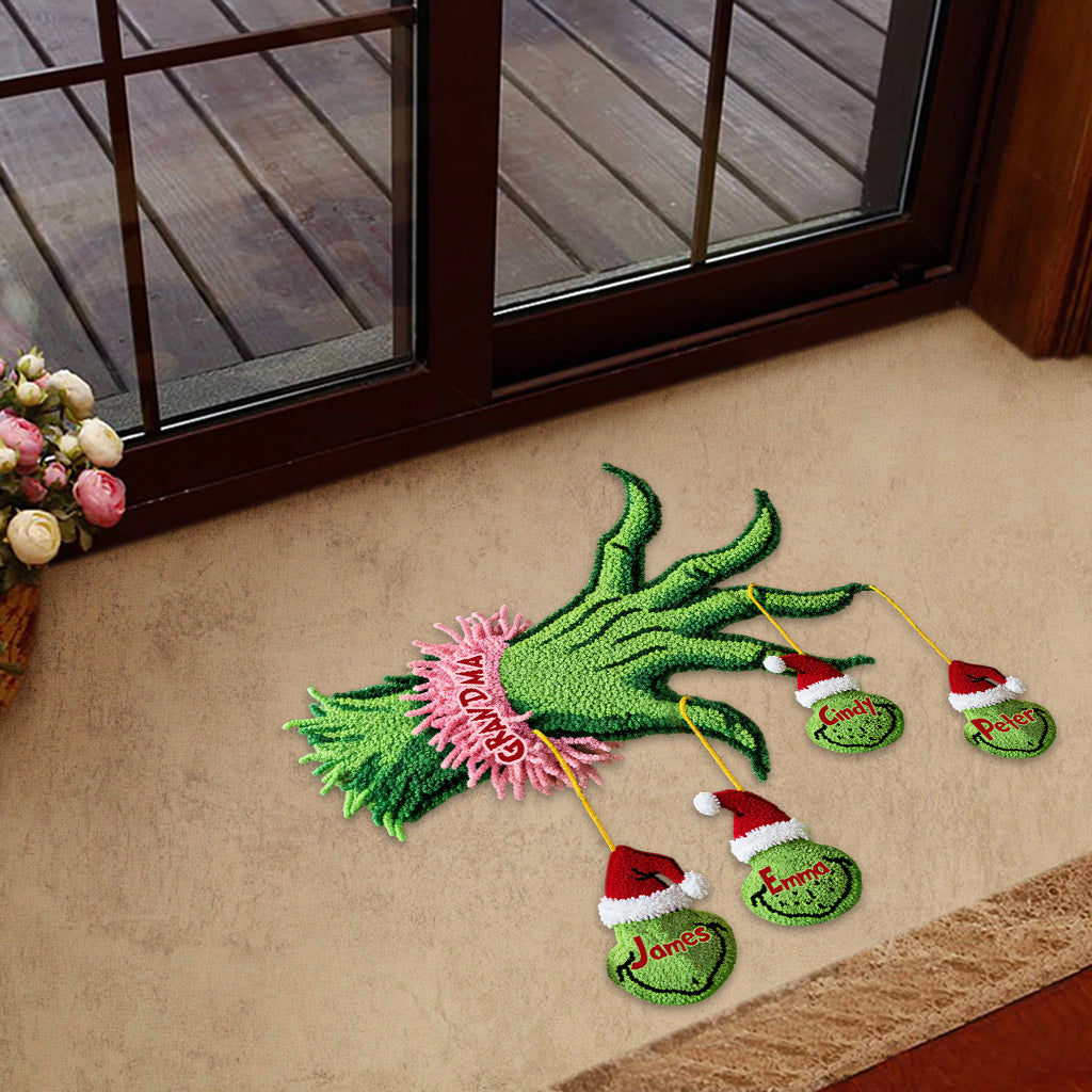 Family Christmas - Personalized Stole Christmas Shaped Doormat/ Rug