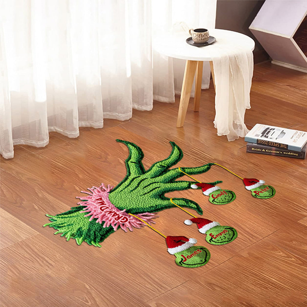 Family Christmas - Personalized Stole Christmas Shaped Doormat/ Rug