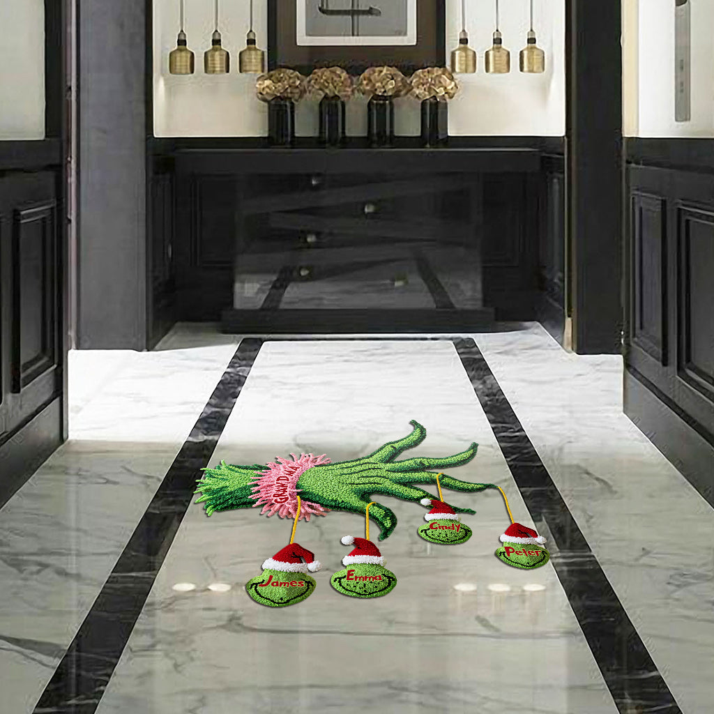 Family Christmas - Personalized Stole Christmas Shaped Doormat/ Rug