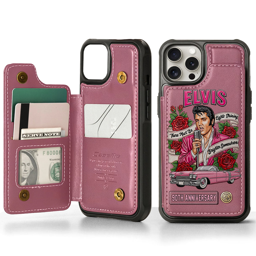 Il doit y avoir des lumières qui brillent plus fort quelque part - Étui portefeuille personnalisé pour téléphone King of Rock and Roll