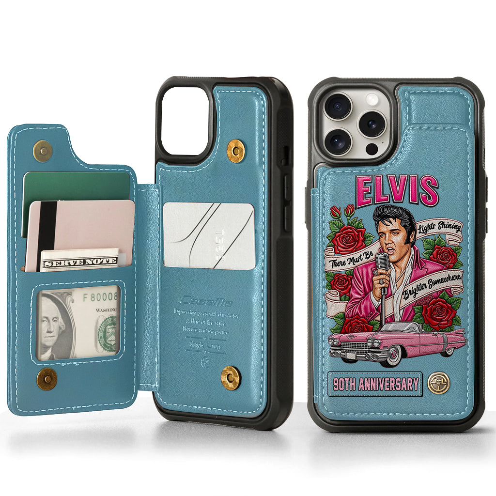 Il doit y avoir des lumières qui brillent plus fort quelque part - Étui portefeuille personnalisé pour téléphone King of Rock and Roll
