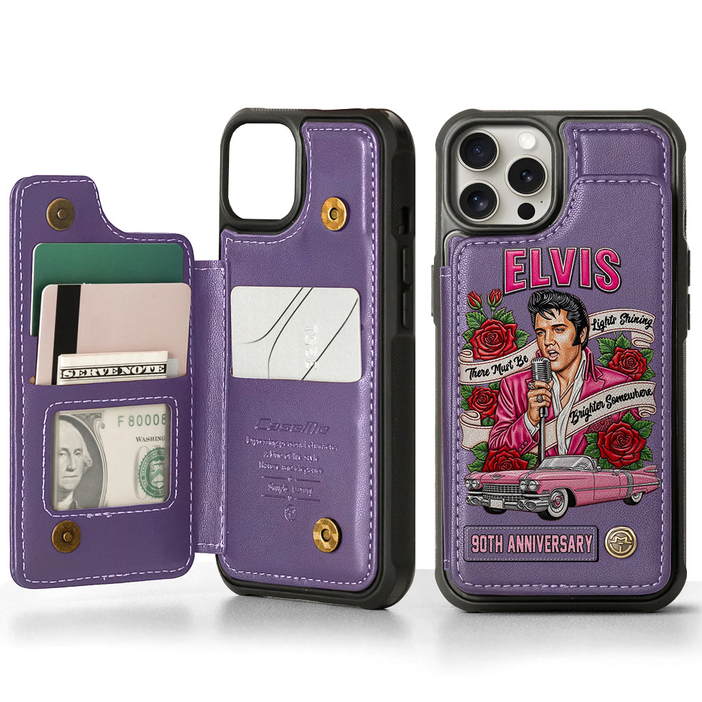 Il doit y avoir des lumières qui brillent plus fort quelque part - Étui portefeuille personnalisé pour téléphone King of Rock and Roll