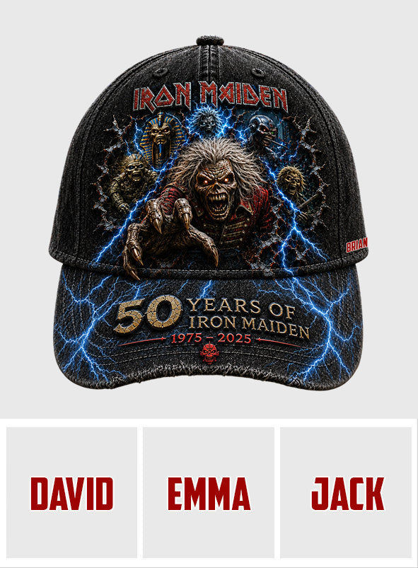 Rock Fans Gift Idea, Iron Rock Band - Personalized Music Band Classic Cap